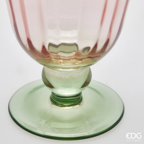 edg enzo de gasperi vaso righe coppa con piede h 15 cm d 10 cm green pink ean 8059824486028