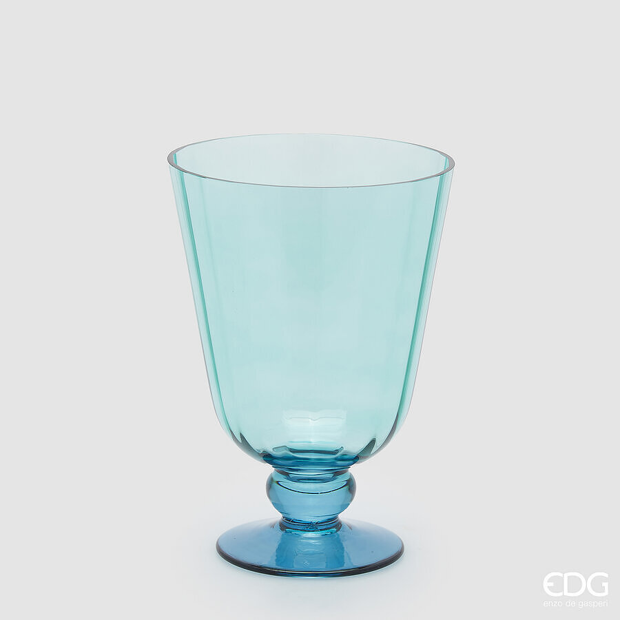 edg enzo de gasperi vaso righe coppa con piede h 21 cm d 15 cm azure ean 8059824486066