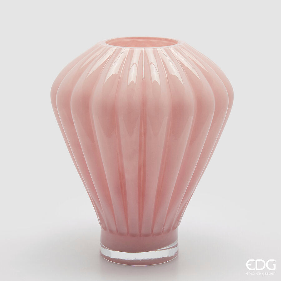 edg enzo de gasperi edg enzo de gasperi vaso diamante h 35 cm d 30 cm vetro pink ean 8059824537263