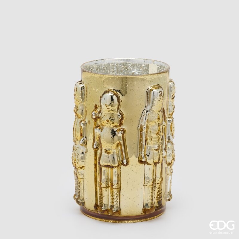 EDG Enzo De Gasperi Vaso Soldatino Cilindro Gold H25 Ø15 cm – Decorazione di Natale