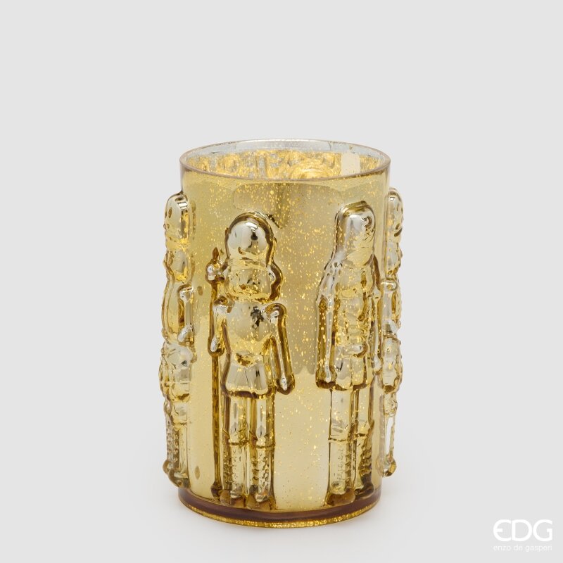 EDG Enzo De Gasperi Vaso Soldatino Cilindro Gold H25 Ø15 cm – Decorazione di Natale