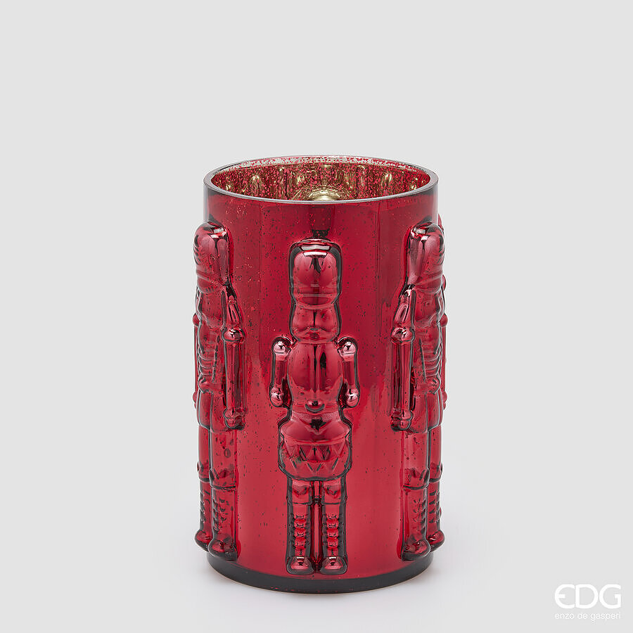 EDG Enzo De Gasperi Vaso Soldatino Cilindro Rosso H25 Ø15 cm – Decorazione di Natale