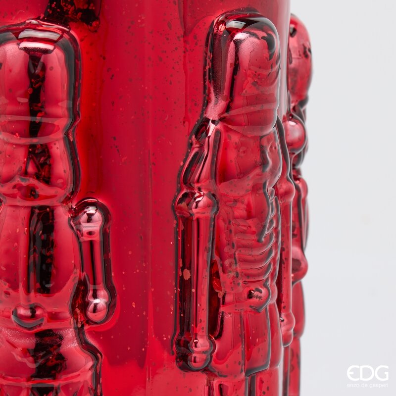 EDG Enzo De Gasperi Vaso Soldatino Cilindro Rosso H25 Ø15 cm – Decorazione di Natale