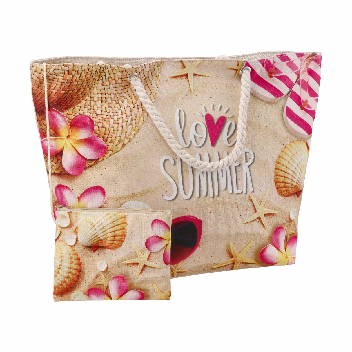 regalo italiano regalo italiano borsa mare con pochette 58 x 18 x h 38 cm ass multicolor 1 pz ean 8057586110908