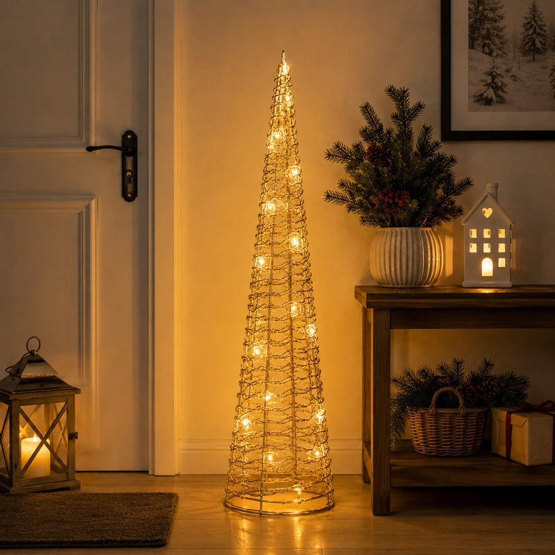 Ad Trend Albero di Natale Oro 40 LED H 80 Cm Luce calda