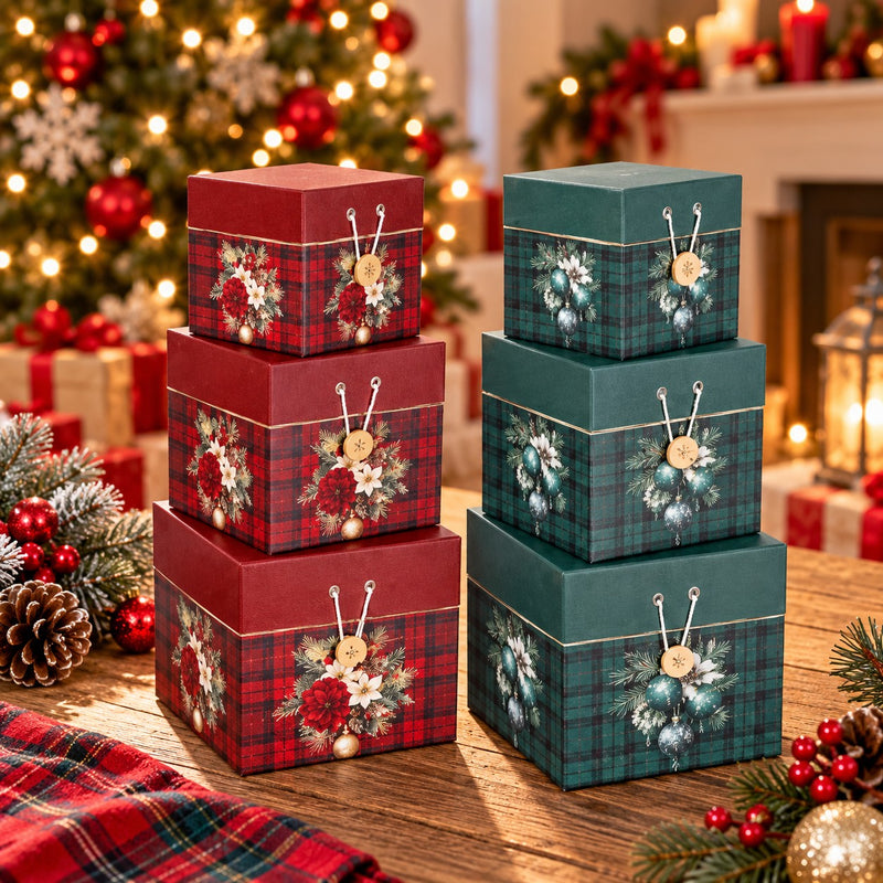 Ad Trend Set 3 Scatole Quadrate in Cartone Natalizie Ass. 1 Cf – Confezioni Regalo Natale