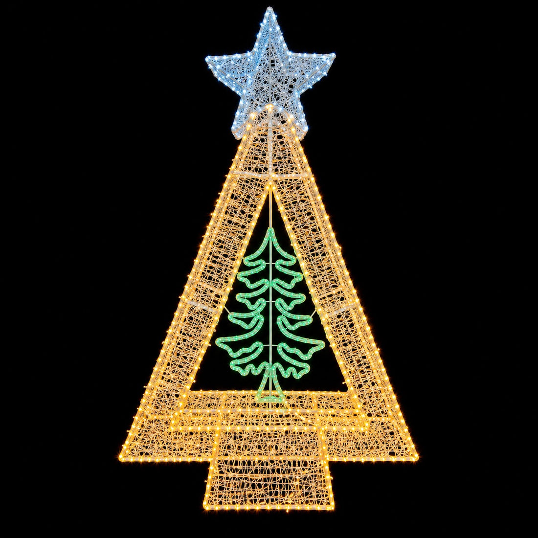 Ad Trend Albero di Natale Luminoso 1482 LED da Esterno 130x130xH205 cm – Decorazione Natalizia