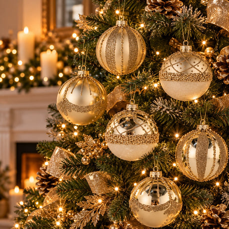 Ad Trend Pallina di Natale in Vetro Oro Ø8 cm Assortita 1 Pz – Addobbo Natalizio