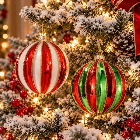 Ad Trend Pallina di Natale in Vetro Bicolore Ø10 cm Assortita 1 Pz – Addobbo Natalizio