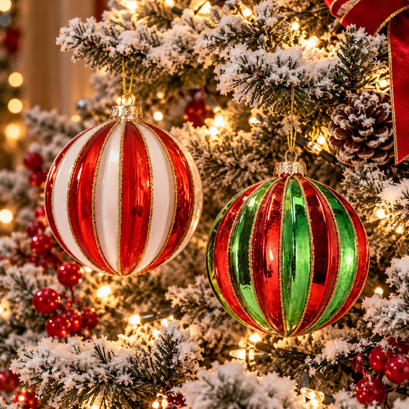 Ad Trend Pallina di Natale in Vetro Bicolore Ø10 cm Assortita 1 Pz – Addobbo Natalizio