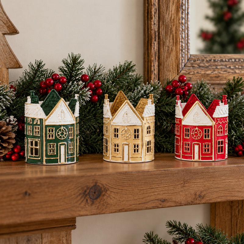 Ad Trend Mini Casa Decorativa Natalizia in Ferro Assortita 20x20xH25 cm 1 Pz – Decorazione di Natale