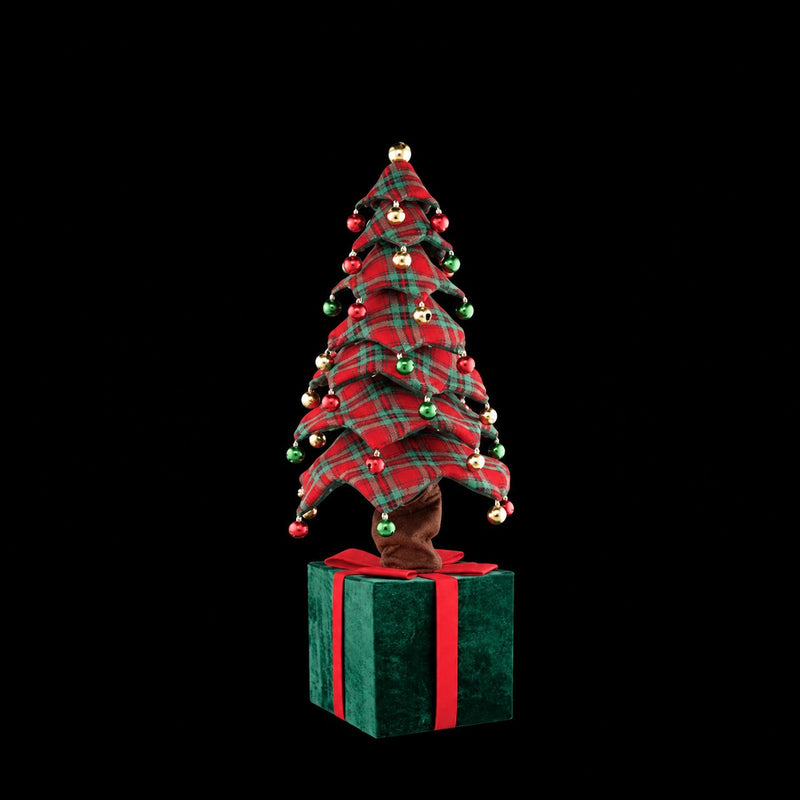 Ad Trend Albero di Natale con Pacco Dono Tartan 60x60xH150 cm – Decorazione Natalizia