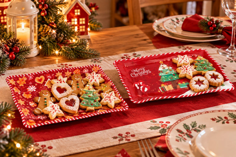 Ad Trend Vassoio Rettangolare Natalizio in Melamina Assortito 30x21 cm 1 Pz – Accessorio Tavola di Natale