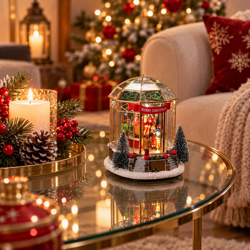 Ad Trend Paesaggio Invernale Natalizio in Plastica con 17 LED 20x17xH21 cm – Decorazione Luminosa di Natale