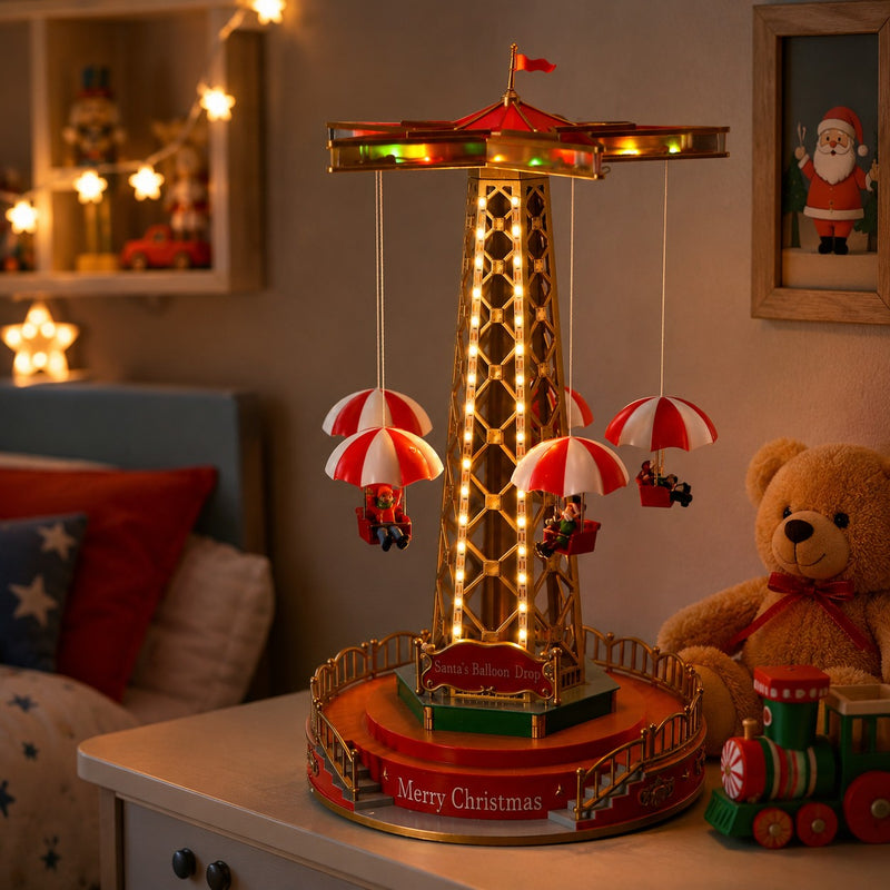 Ad Trend Giostra Natale con 59 Led D 25 Cm H 45 Cm Rosso