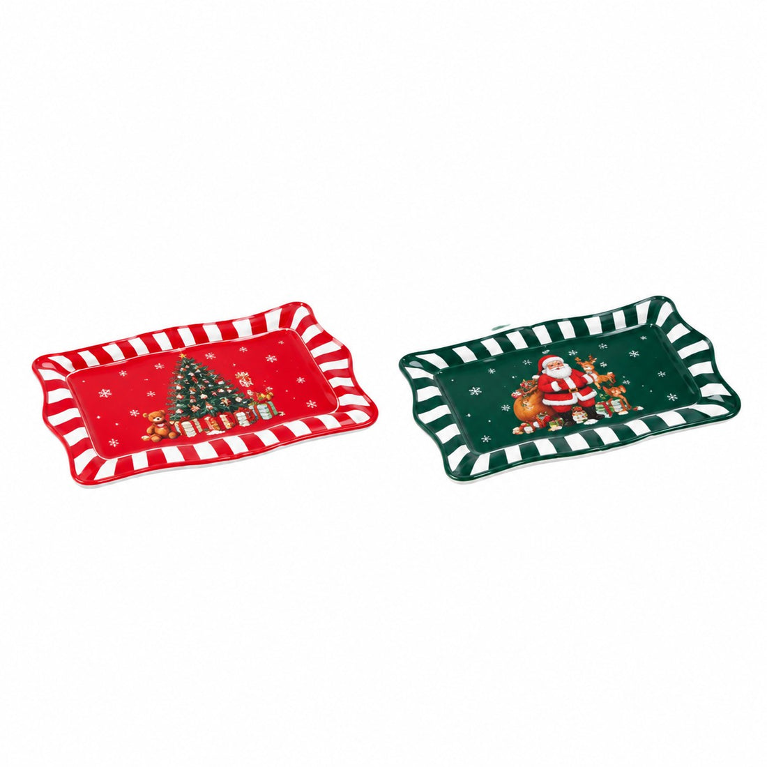 Ad Trend Vassoio Rettangolare Natalizio in Melamina Assortito 48x28xH2 cm 1 Pz – Accessorio Tavola di Natale