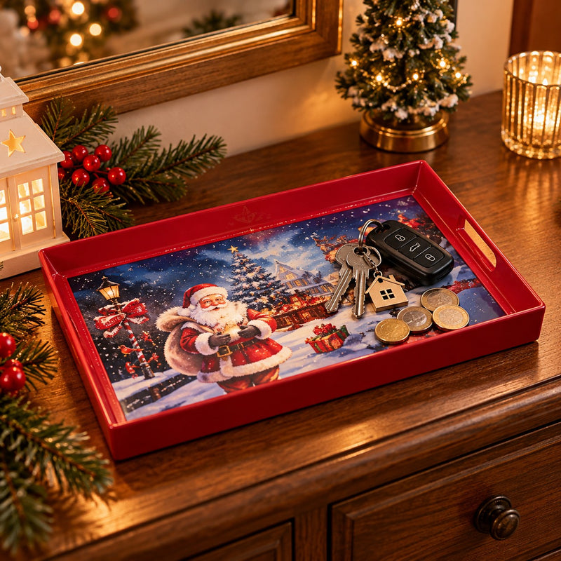 Ad Trend Vassoio Rettangolare Natalizio in Plastica Assortito 40x30 cm 1 Pz – Accessorio Tavola di Natale