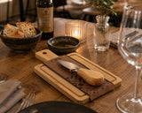 L'Arcolaio Set Coltellino da Formaggio con Vassoio in Bambù 19x11 cm Idea Regalo Gourmet