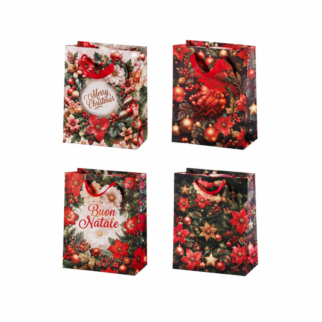 Ad Trend Borsa Regalo Natalizia in Carta Assortita 18x10xH23 cm 1 Pz – Sacchetto per Confezioni Regalo di Natale
