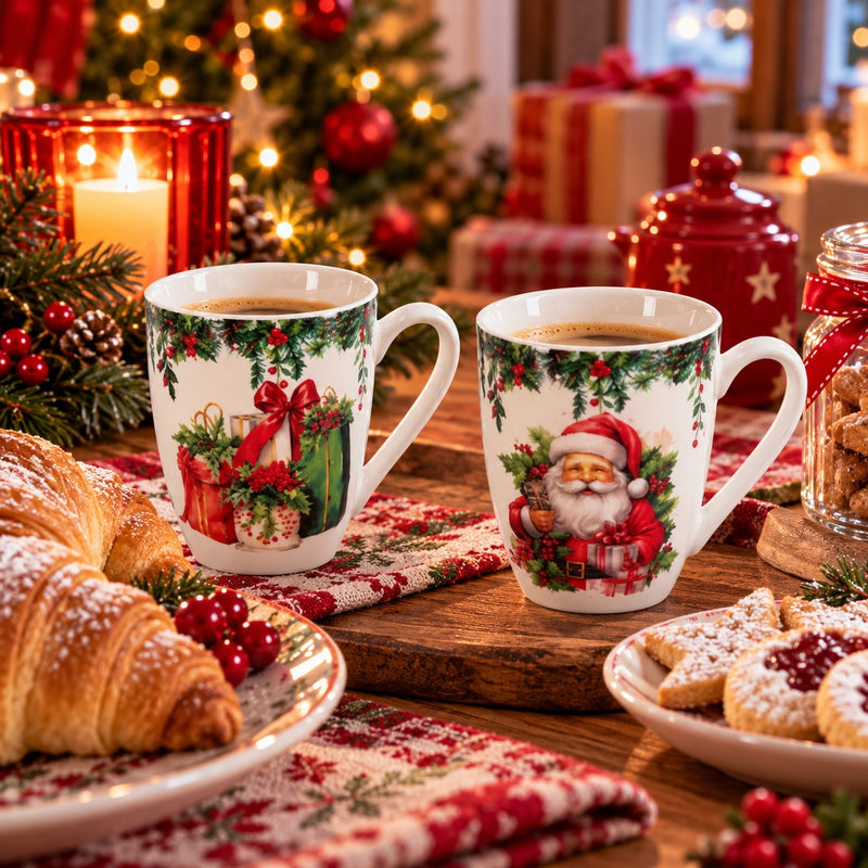 Ad Trend Tazza Mug Natalizia Assortita Ø8xH10 cm 1 Pz – Tazza Decorativa per Colazione di Natale