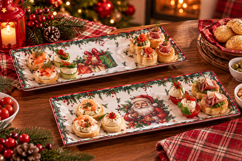 Ad Trend Piatto Rettangolare Natalizio Assortito 32x16 cm 1 Pz – Accessorio per la Tavola di Natale