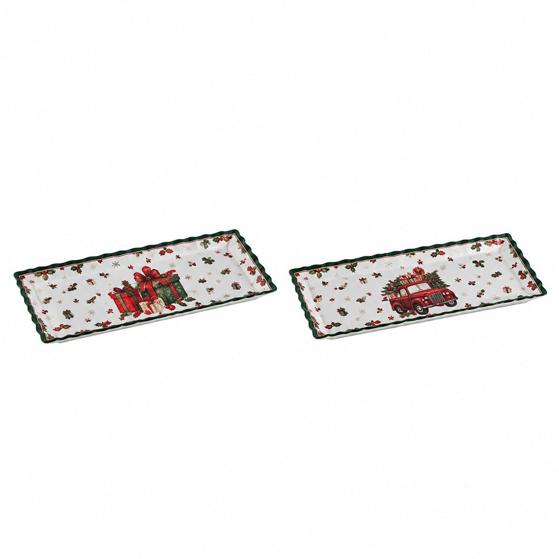 Ad Trend Piatto Rettangolare Natalizio Assortito 32x16 cm 1 Pz – Accessorio per la Tavola di Natale
