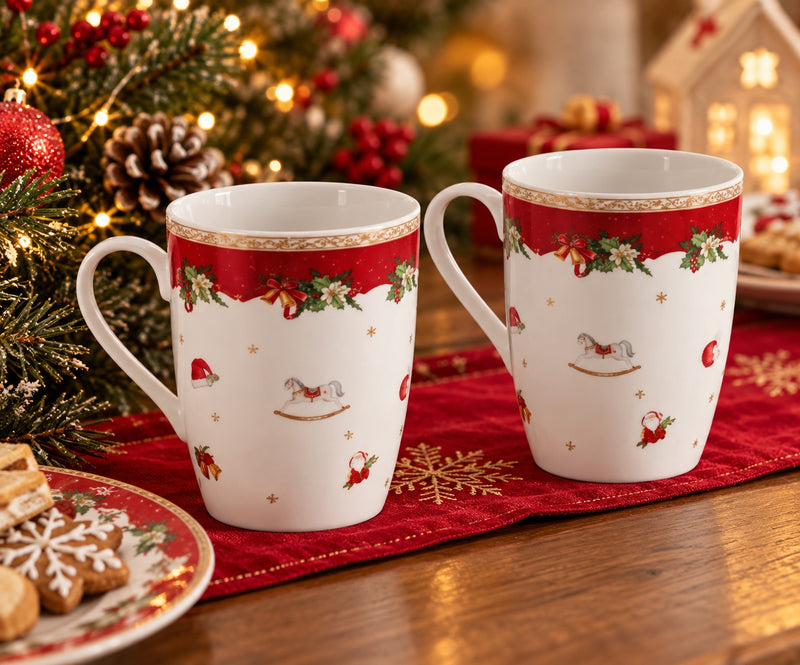Ad Trend Set 2 Tazze Mug Natalizie 360 ml Ø8xH11 cm – Tazze Decorative per la Colazione di Natale