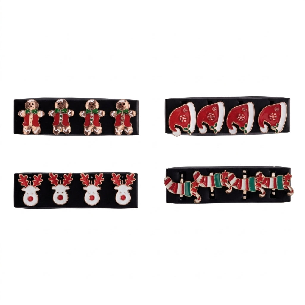 Ad Trend Set 4 Portatovaglioli Natalizi in Zinco Assortiti 1 Cf – Accessori Decorativi per la Tavola di Natale
