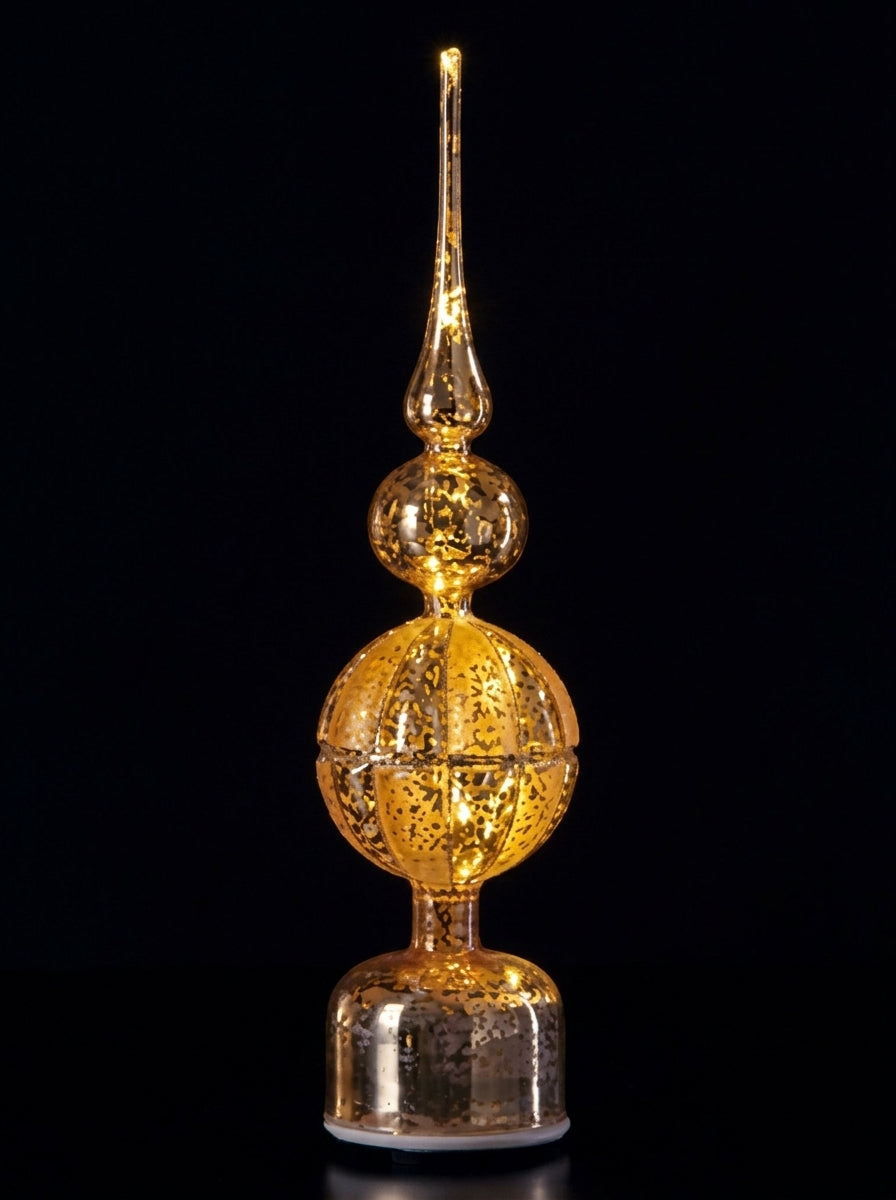 Ad Trend Puntale per Albero di Natale Rotante con LED Oro Ø9xH40 cm – Decorazione Luminosa per Albero di Natale