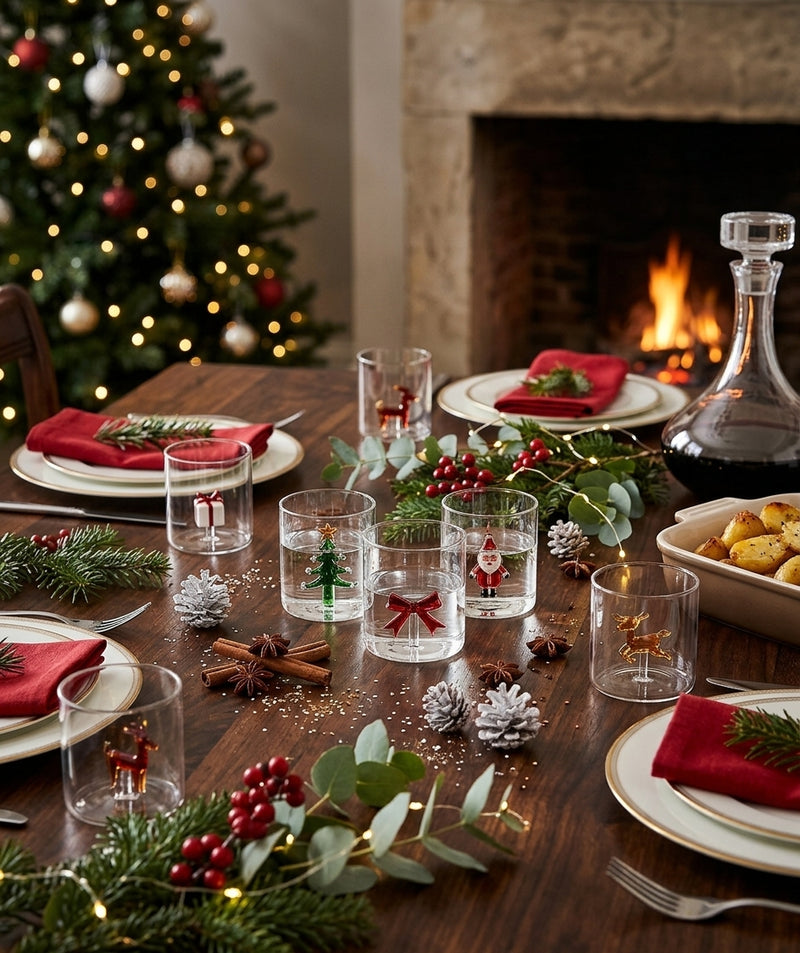 Ad Trend Bicchiere Natalizio in Vetro con Figura 3D Assortito 360 ml 1 Pz – Accessorio Decorativo per la Tavola di Natale