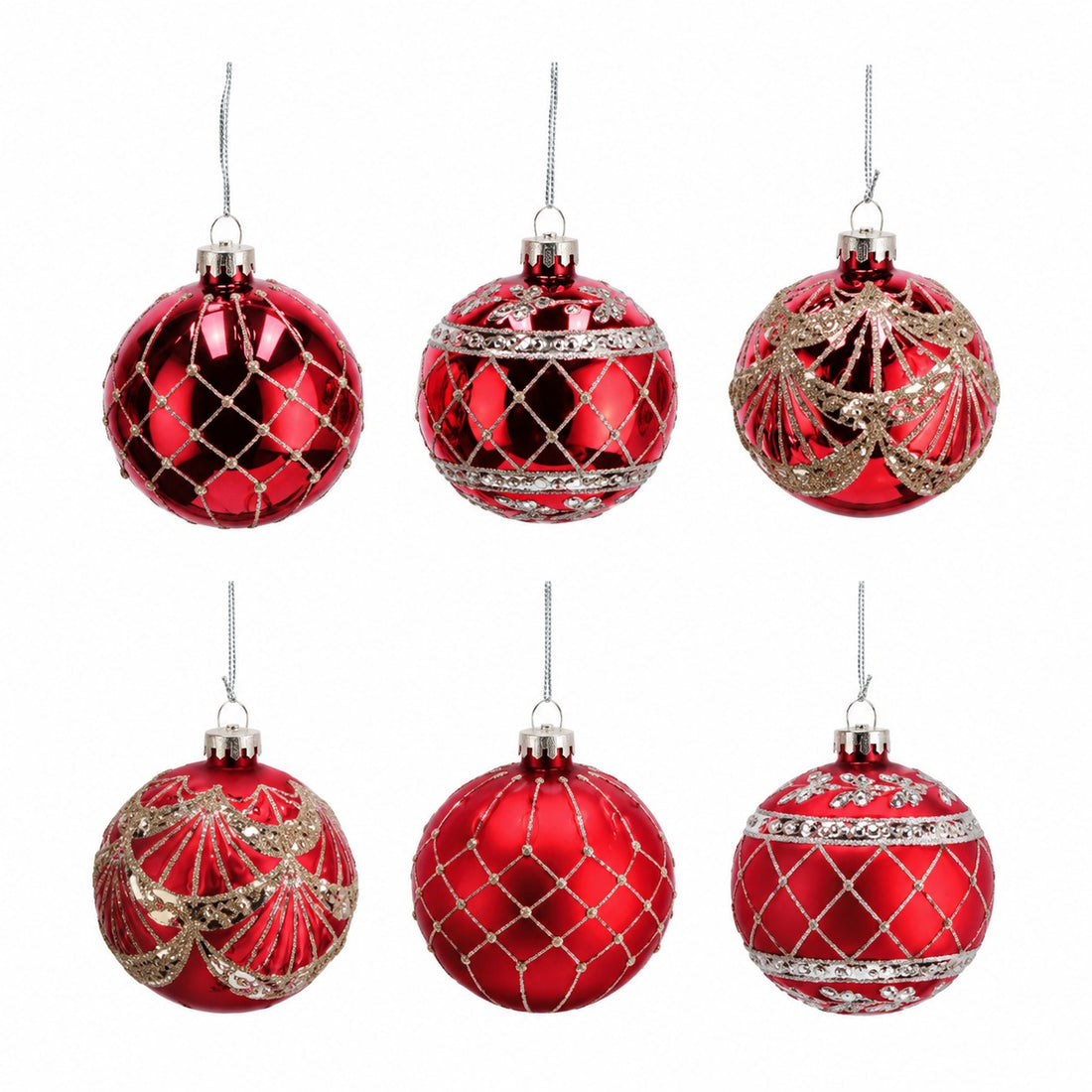 Ad Trend Pallina di Natale in Vetro Rosso Assortita Ø8 cm 1 Pz – Addobbo Decorativo per Albero di Natale
