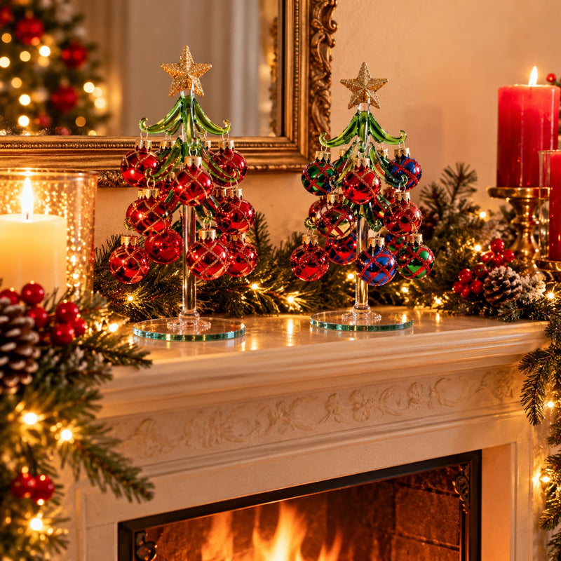 Ad Trend Alberello Natalizio Decorativo con Palline in Vetro Assortito Ø9xH20 cm 1 Pz – Decorazione di Natale per la Casa