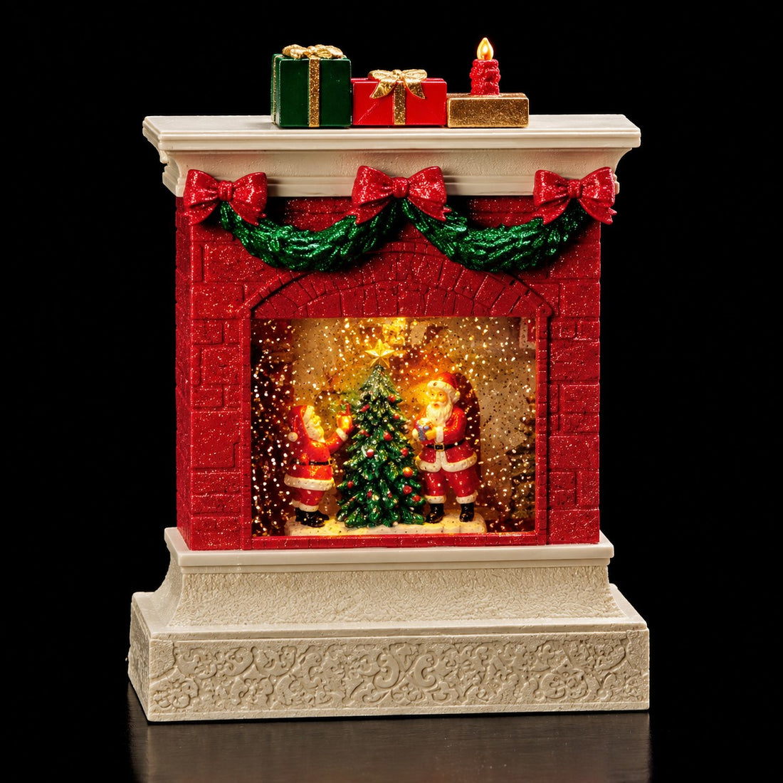 Ad Trend Camino Natalizio Decorativo con Luci LED e Musica 19x7xH25 cm – Decorazione Luminosa e Musicale di Natale per la Casa