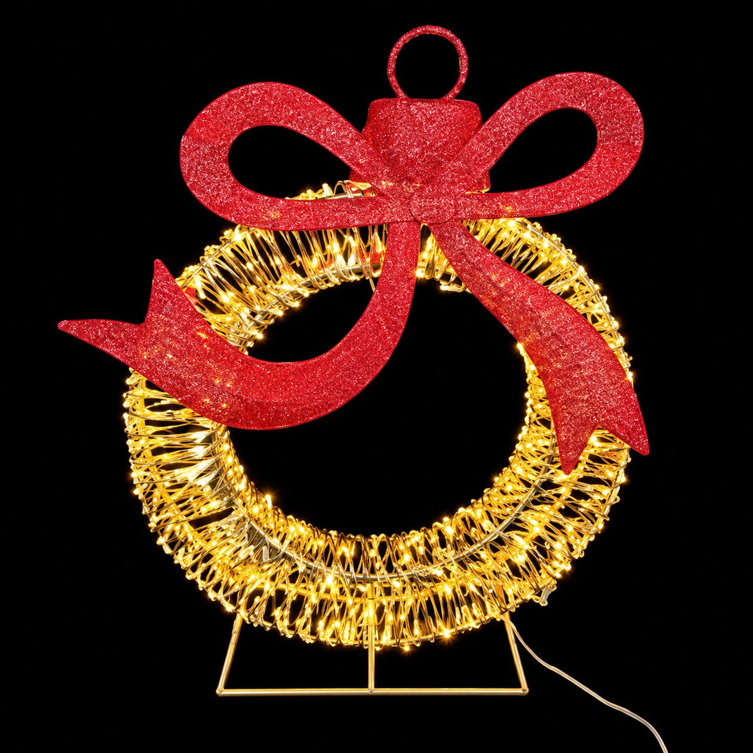 Ad Trend Pallina di Natale Luminosa Oro in Plastica e Ferro con 400 Luci LED IP44 48x18xH58 cm – Decorazione Natalizia per Esterno
