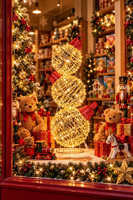 Ad Trend Torre di Palline di Natale Luminosa Oro in Ferro e Plastica con 600 Luci LED IP44 Ø30xH83 cm – Decorazione Natalizia per Esterno