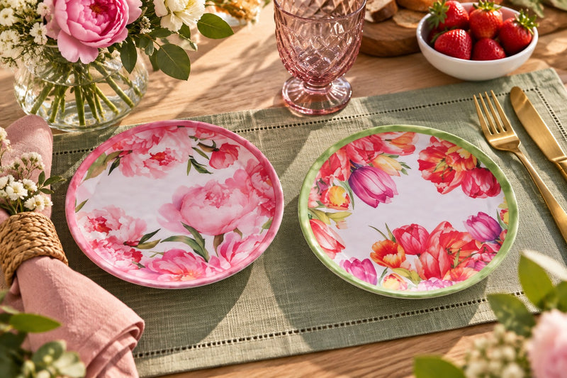 Ad Trend Piatto Frutta Leafy in Melamina Ø22xH2 cm – 1 Pezzo Assortito