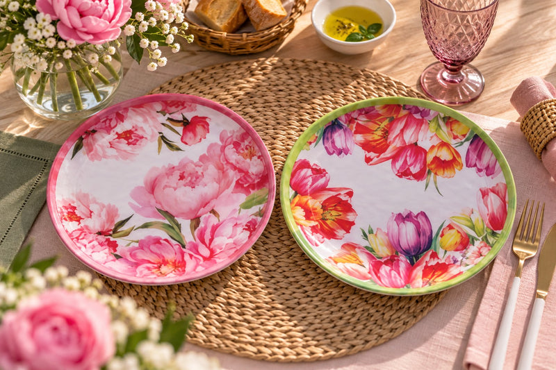 Ad Trend Piatto Piano Leafy in Melamina Ø28xH3 cm – 1 Pezzo Assortito