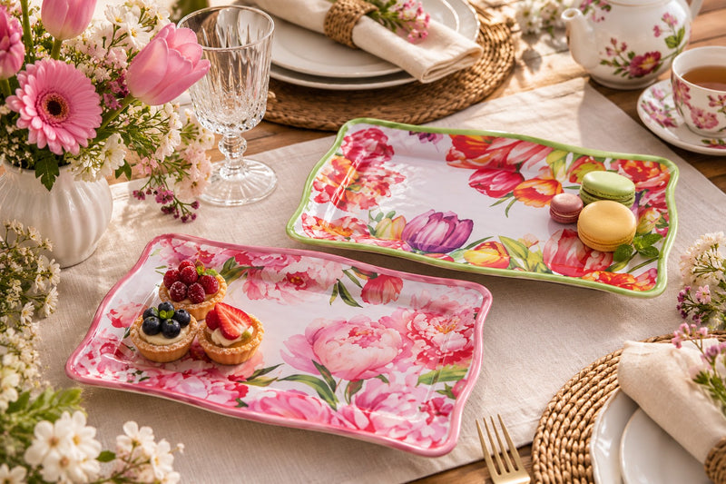 Ad Trend Vassoio Rettangolare in Melamina Leaf Assortito 36x23 cm 1 Pz – Vassoio Decorativo