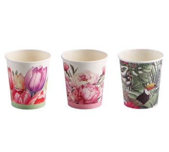 Ad Trend Set 40 Bicchieri di Carta 210 ml – Bicchieri Monouso per Feste ed Eventi, Modelli Assortiti 1 Confezione