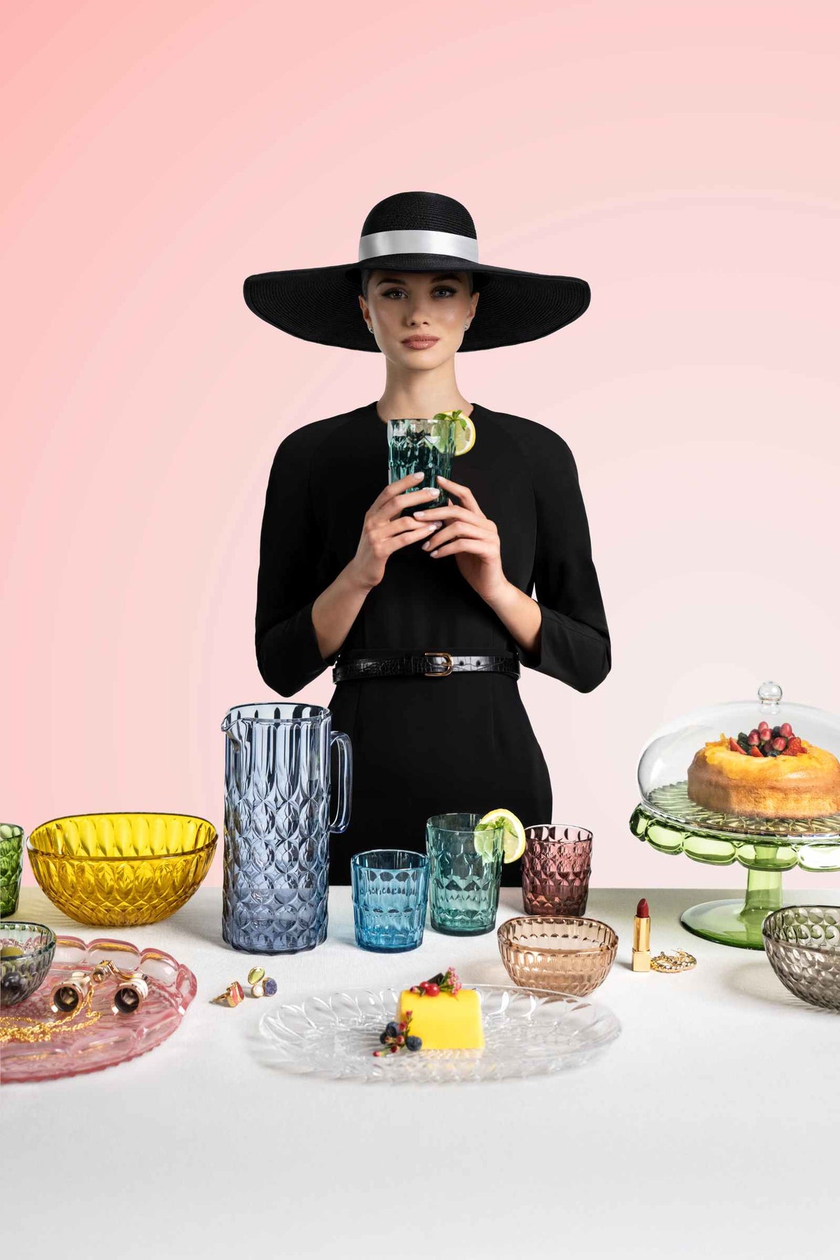 guzzini guzzini bicchiere alto decoro 3 vanity bio based d 86 cm h 118 cm 480 cc trasparente ean 8008392396079