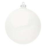 Bizzotto Sfera in Vetro Bianco Lucido D 15 cm – Decorazione Natalizia