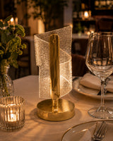 L'Arcolaio Gold & Crystal Lampada da Tavolo Spyral 8,5x18 cm Design Moderno