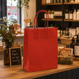 L'Arcolaio Shopper Kraft Rosso Regali Natalizi 18x7x24 cm Cf 10 pz