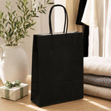 L'Arcolaio Shopper Kraft Nero Regali Natalizi 18x7x24 cm Cf 10 pz