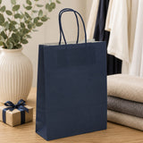 L'Arcolaio Shopper Kraft Blu Regali Natalizi 18x7x24 cm Cf 10 pz