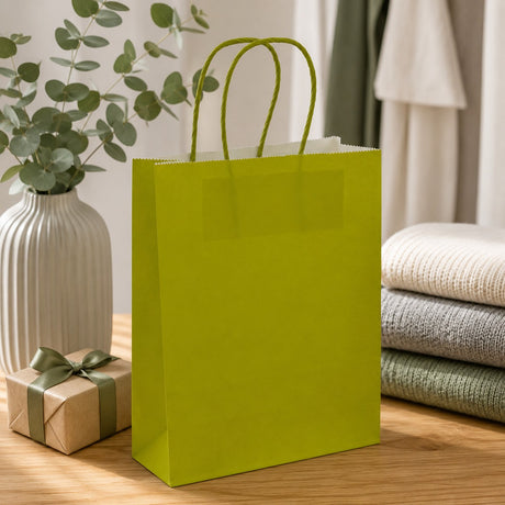 L'Arcolaio Shopper Kraft Lime Regali Natalizi 18x7x24 cm Cf 10 pz