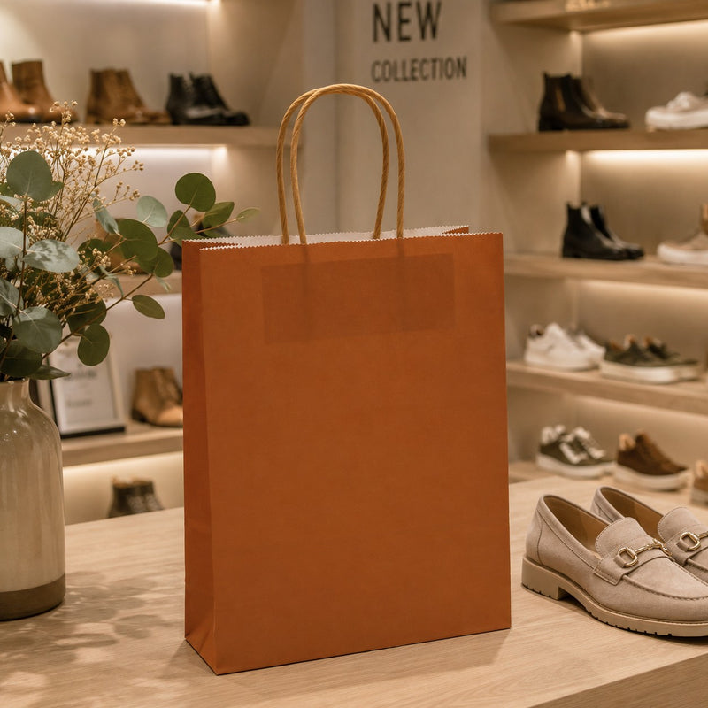 L'Arcolaio Shopper Kraft Ruggine Regali Natalizi 18x7x24 cm Cf 10 pz