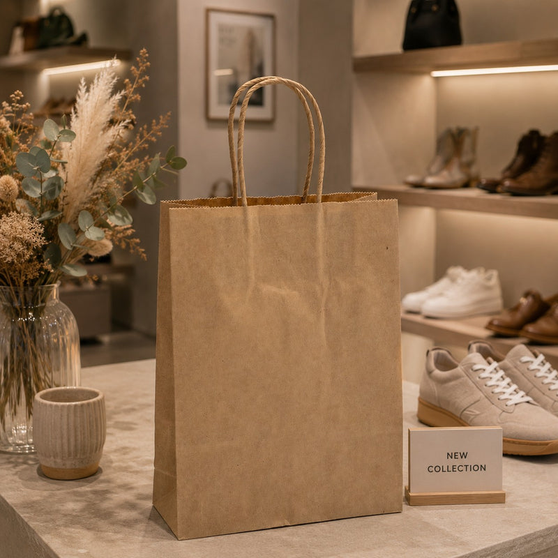 L'Arcolaio Shopper Kraft Avana Regali Natalizi  22X10X29 Cf 10 Pz