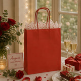 L'Arcolaio Shopper Kraft Rosso Regali Natalizi 26X11X34 Cm Cf 10 Pz