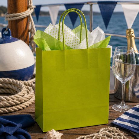 L'Arcolaio Shopper Kraft Lime Regali Natalizi 36X12X41 Cm Cf 10 Pz